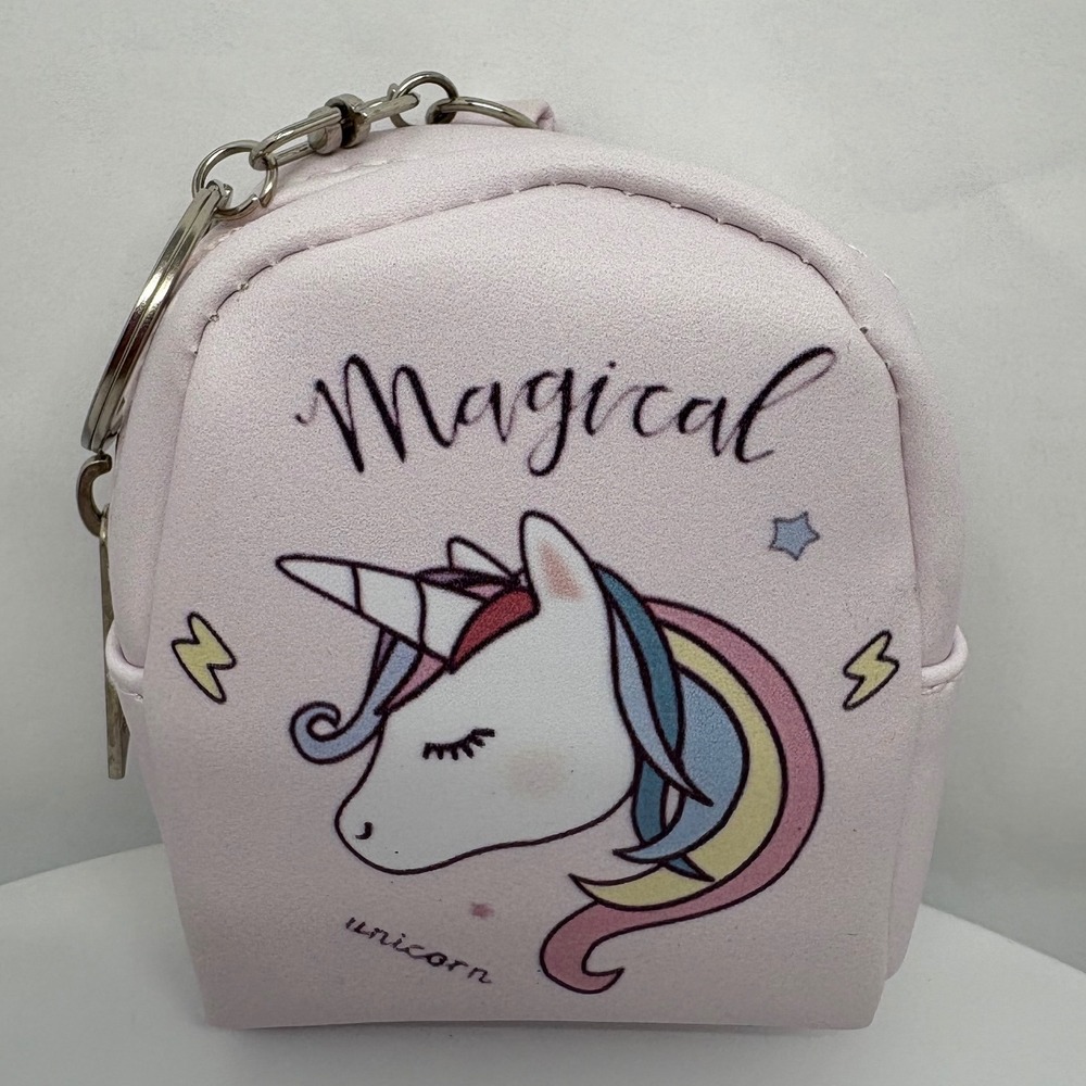 Unicorn Coin Purse Keychain Magical Mini Backpack Charm Cute Kids Girls